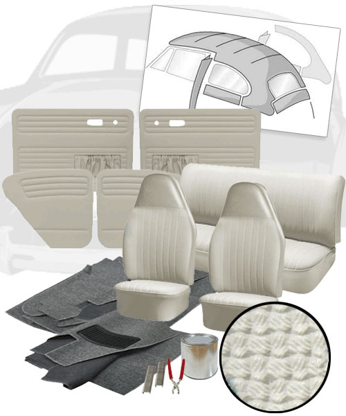 Deluxe Basket Weave VW Interior Kit, Super Beetle Sedan 1973 VW Parts