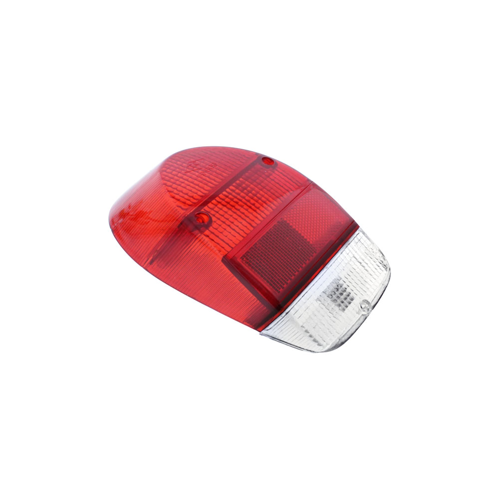 VW Tail Light Lens - Red/White - American Style - Right - 1971-72 Beetle - Super Beetle