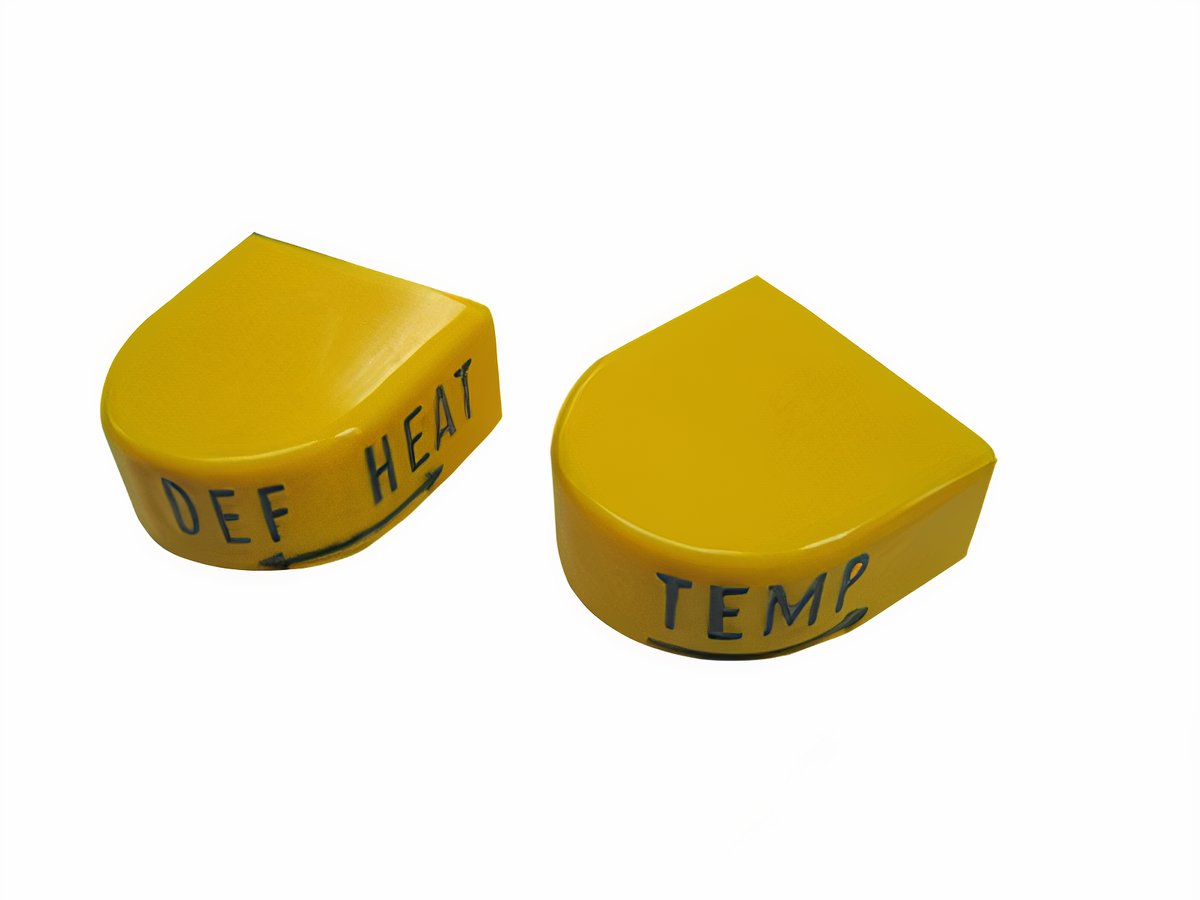 VW Heater/Defroster & Temp Knobs - Yellow - Pair