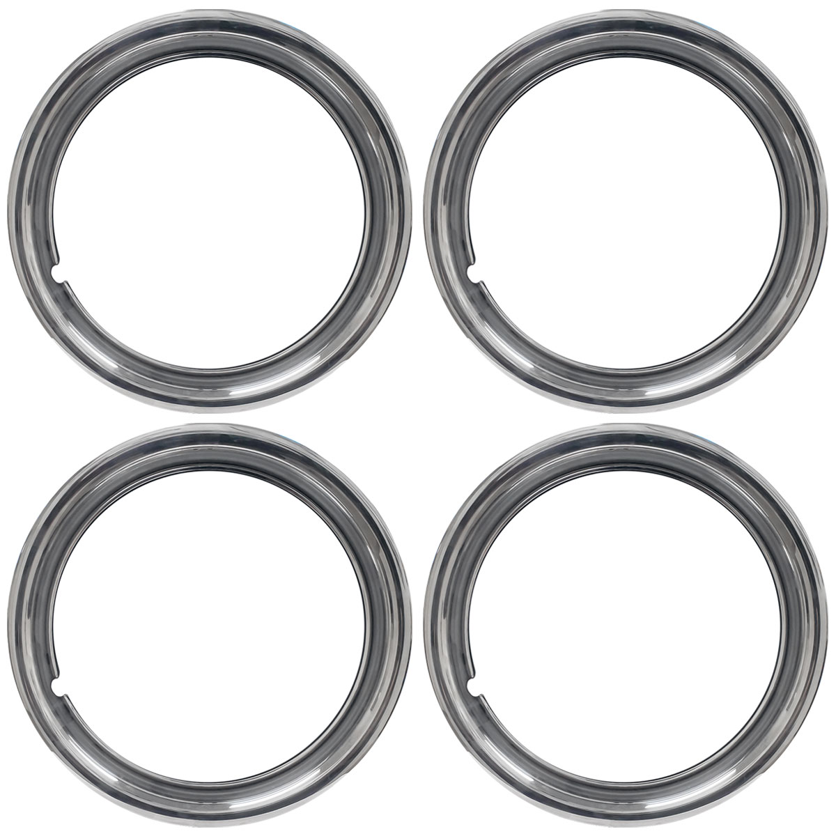 Trim Rings - Stainless Steel - 4 Pieces - fits 14" Stock Steel VW Wheels