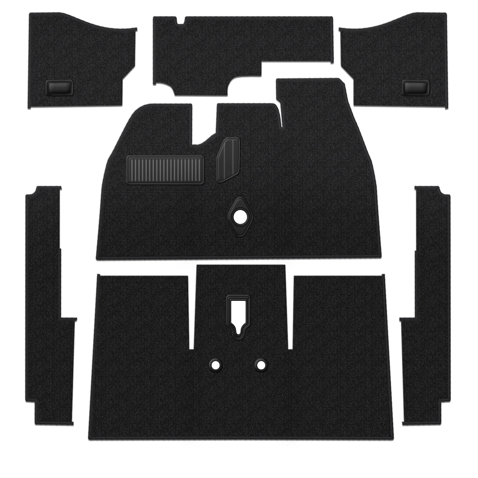 Premium 1965-1967 VW Beetle Carpet Kit - Front - w/ Footrest - Black Loop