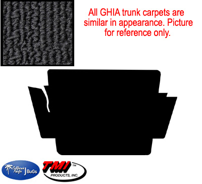 VW Trunk Carpet Kit Karmann Ghia 195759 Black Loop