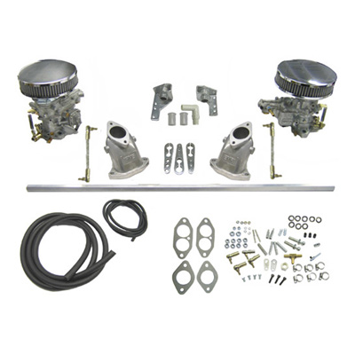 VW Dual Carburetor Kit - 34 ICT - T3 Dual Port with Air Cleaners