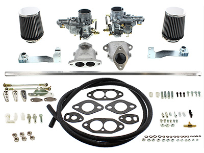 EMPI Dual VW Carburetor Kit - 34 EPC - w/ Air Cleaners - Dual Port