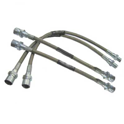 EMPI 1971-73.5 VW Super Beetle Brake Line Kit - Braided Stainless Steel - 4 Pieces