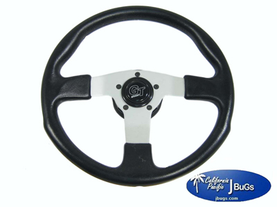 Rally VW Steering Wheel, Silver, 3 Spoke, 13.5 Inches