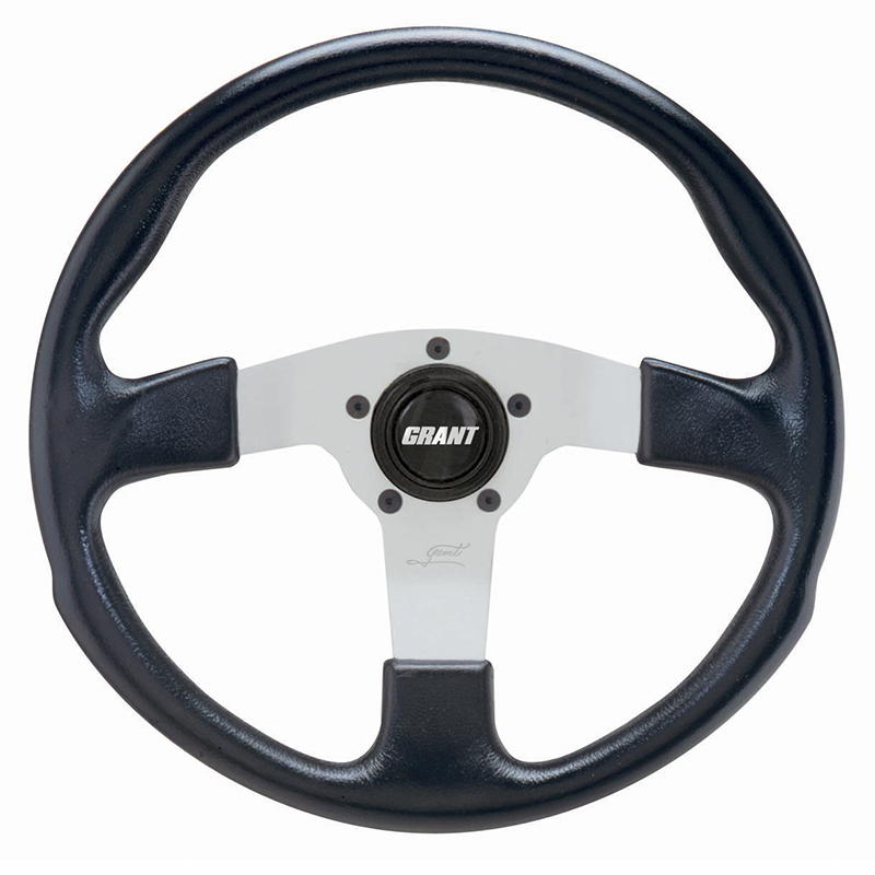 Grant Rally GT Steering Wheel - Polyurethane Grip - Silver - 13" Diameter - 3" Dish