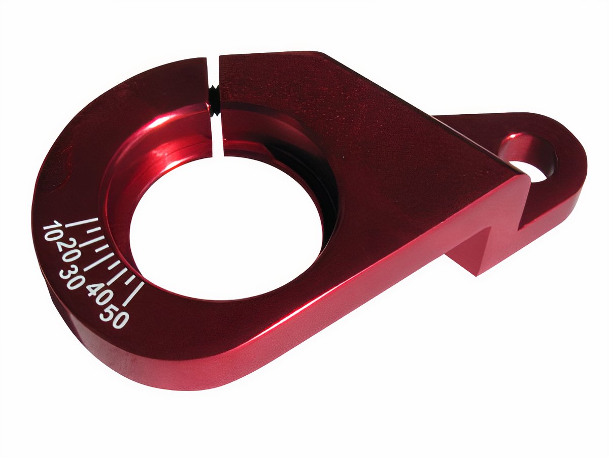 VW Distributor Clamp with Timing Marks - Red Anodized Billet Aluminum - Type 1