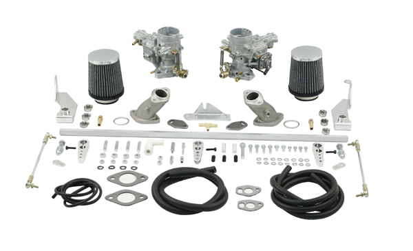 VW Dual Carburetor Kit - 34 ICT - T1 Single Port with Air Filters