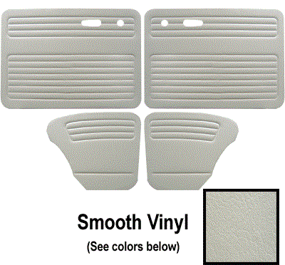 VW Door Panels, 1967-77 VW Bug, Full Set, No Pockets, Vinyl