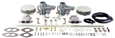 VW Type 3 Dual Carburetor Kit - EMPI 34 EPC - with Air Cleaners - Dual Port Engines