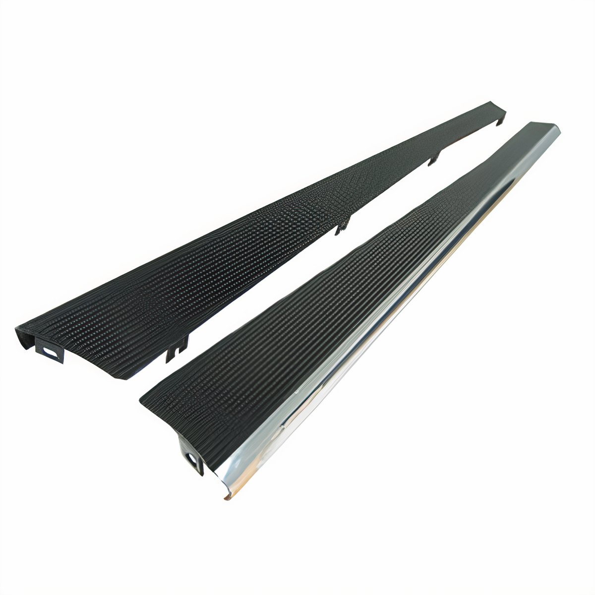 VW Running Boards - Billet Aluminum - Satin Black With Polished Lip - Made in USA - Pair