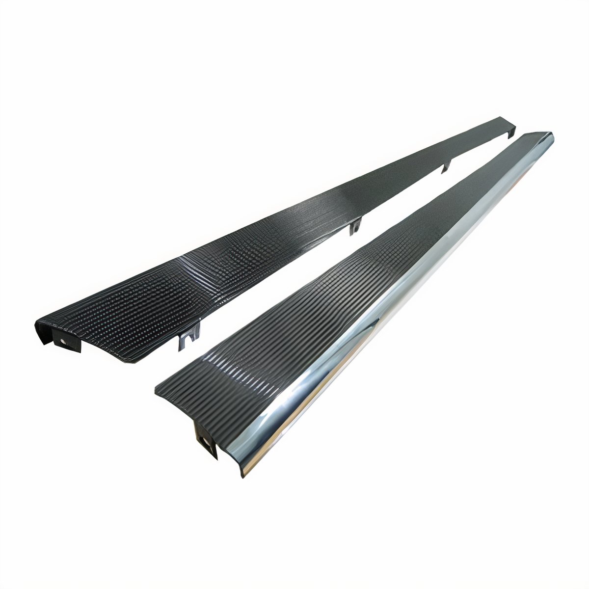 VW Running Boards - Billet Aluminum - Gloss Black With Polished Lip - Made in USA - Pair