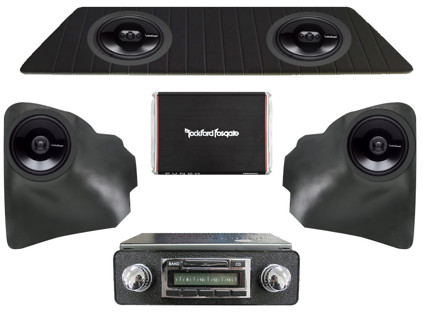 Deluxe Custom Autosound Radio USA630-Kit 68-79, w/ 4 Channel Amp.