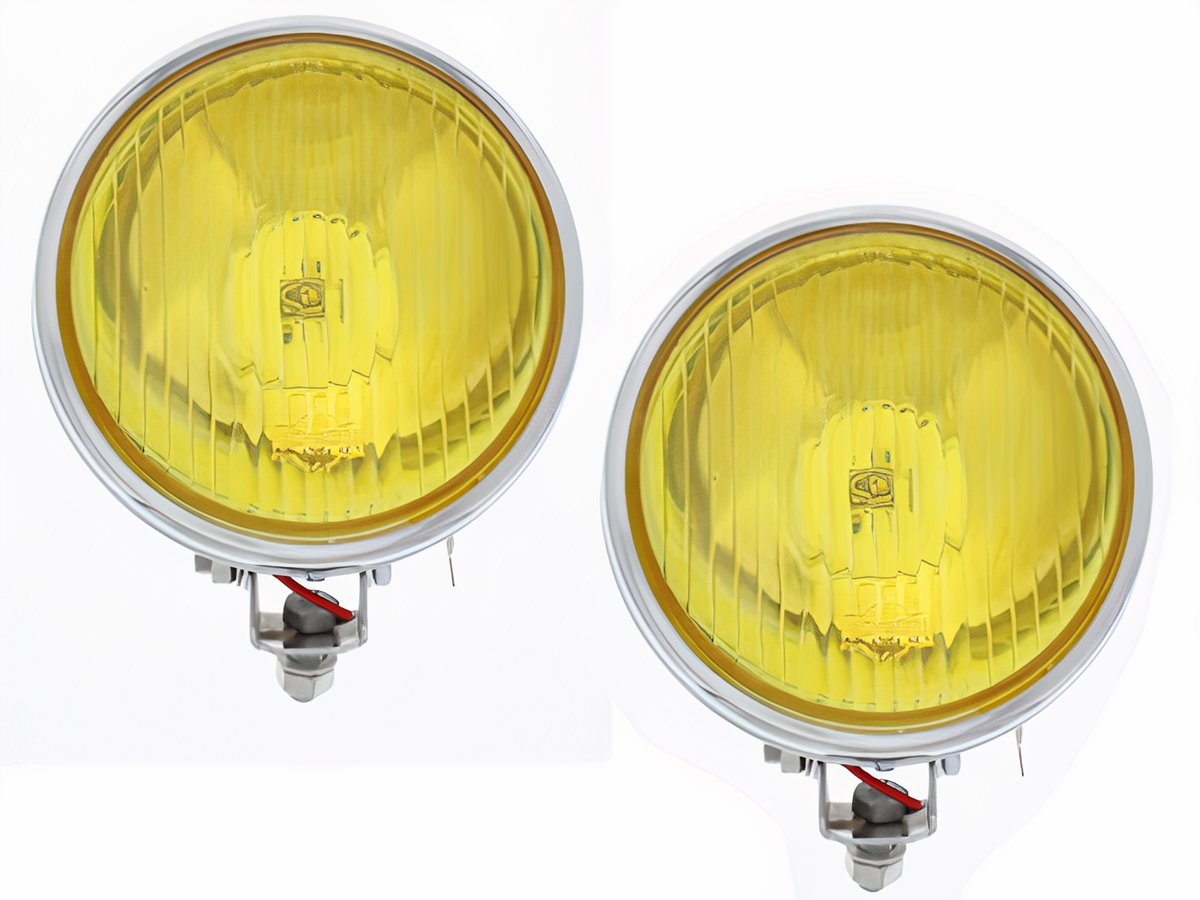 VW Fog Lamps - 6" - Yellow Lens - Pair