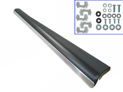VW Running Board, German, Left, W/ 33mm Molding & Rubber Mat, Bug 1954-64