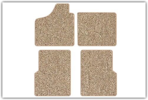 1956-1974 VW Karmann Ghia with Footrests 4-Piece Carpeted Floor Mat Set