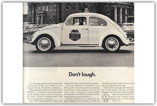 Classic VW "Don’t Laugh" Advertisement