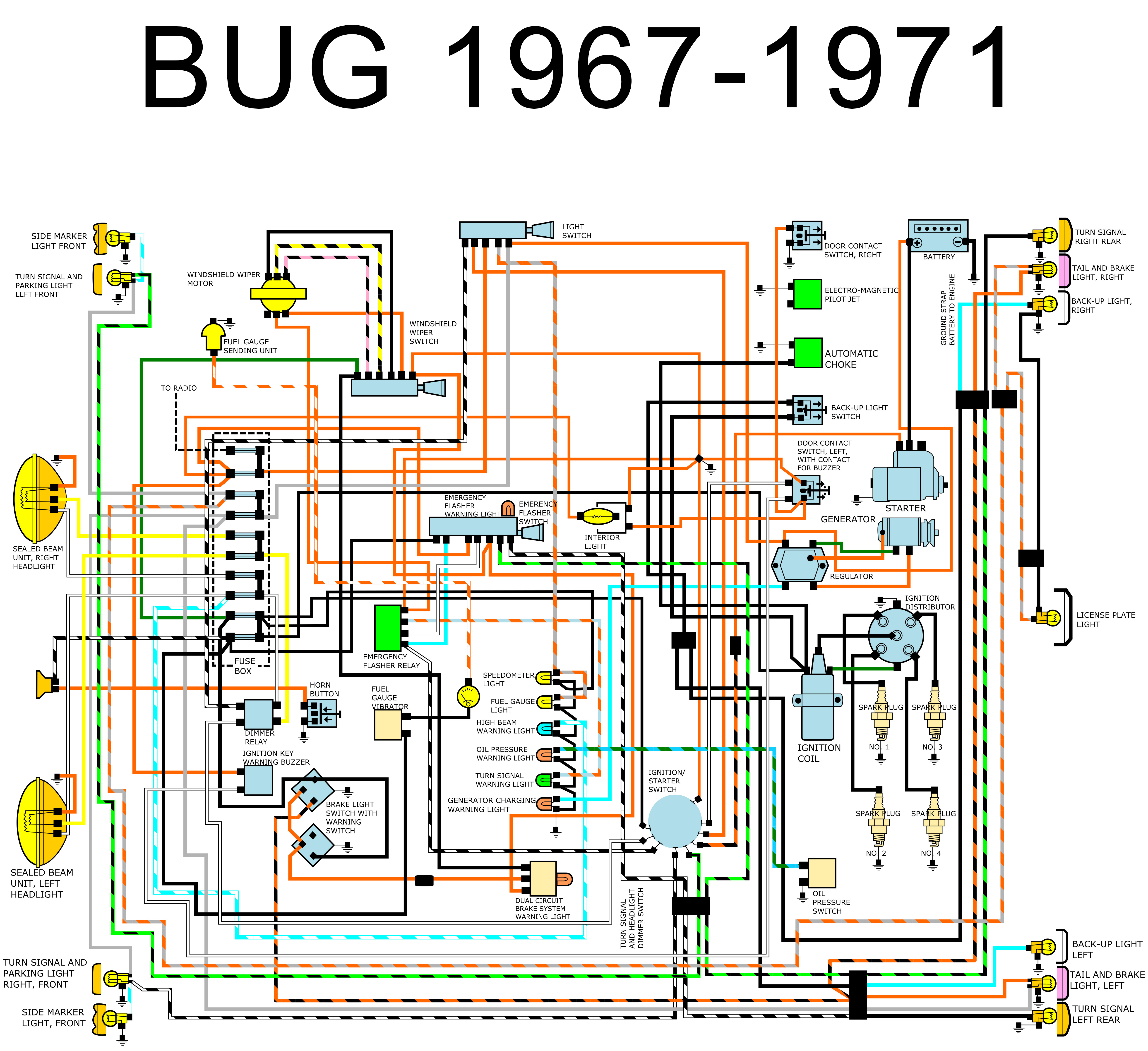 VW Tech Article 1967-71 Wiring Diagram