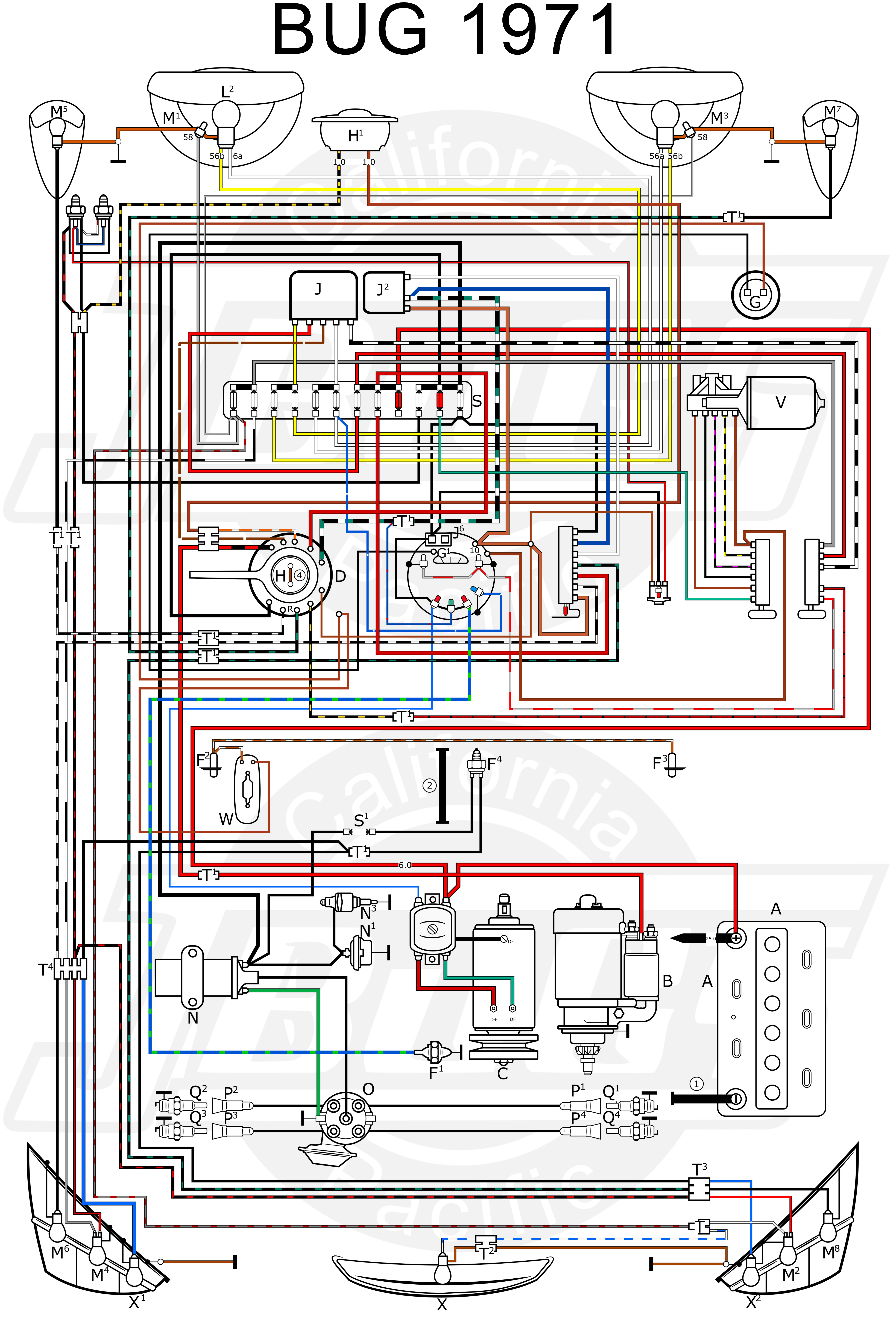VW Tech Article 1971 Wiring Diagram