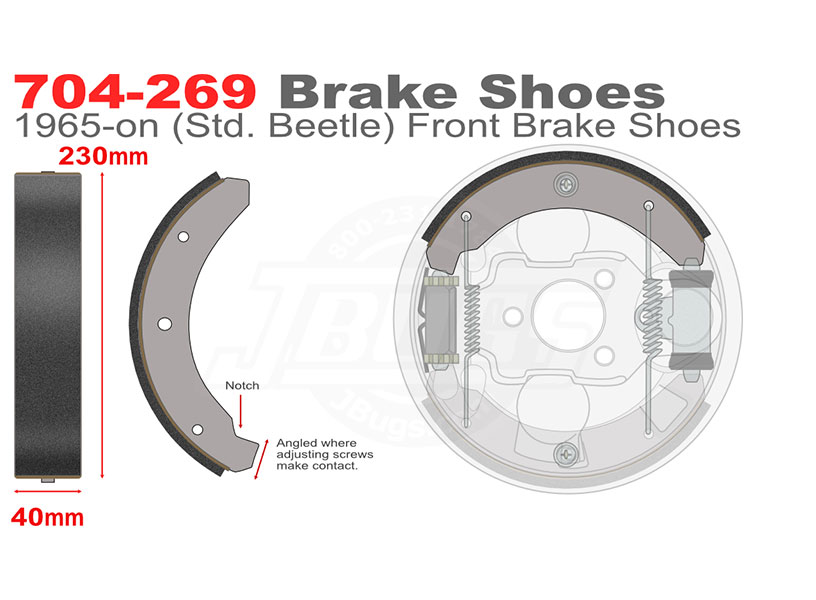 704-269 VW Beetle Brake Shoes