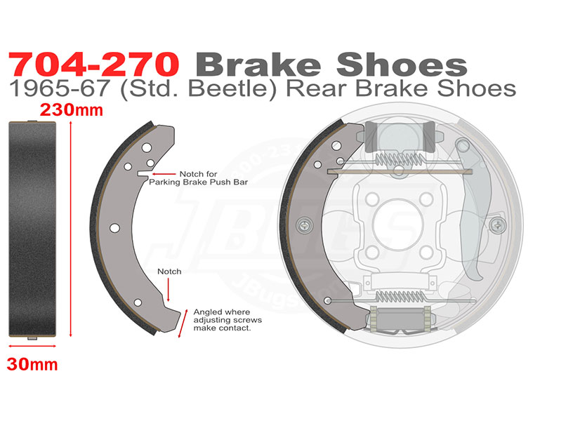 704-270 VW Beetle Brake Shoes