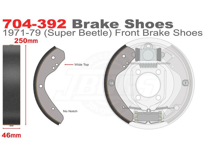 704-392 VW Beetle Brake Shoes