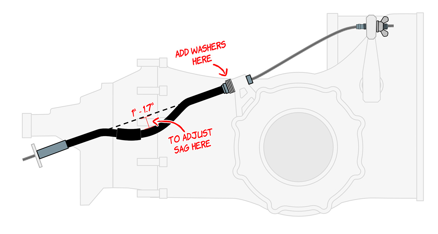 VW adjusting clutch tube slack