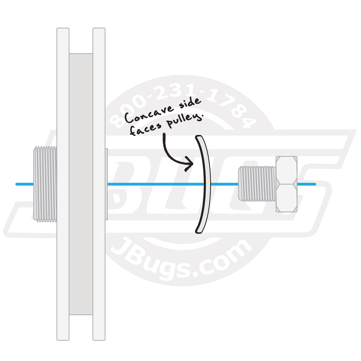 Crankshaft Pulley Washer. The concave side should face the pulley.