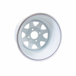 VW Wheel - 4 Lug - White 8 Spoke Steel - 4x130 - 15" Diameter - 10" Width