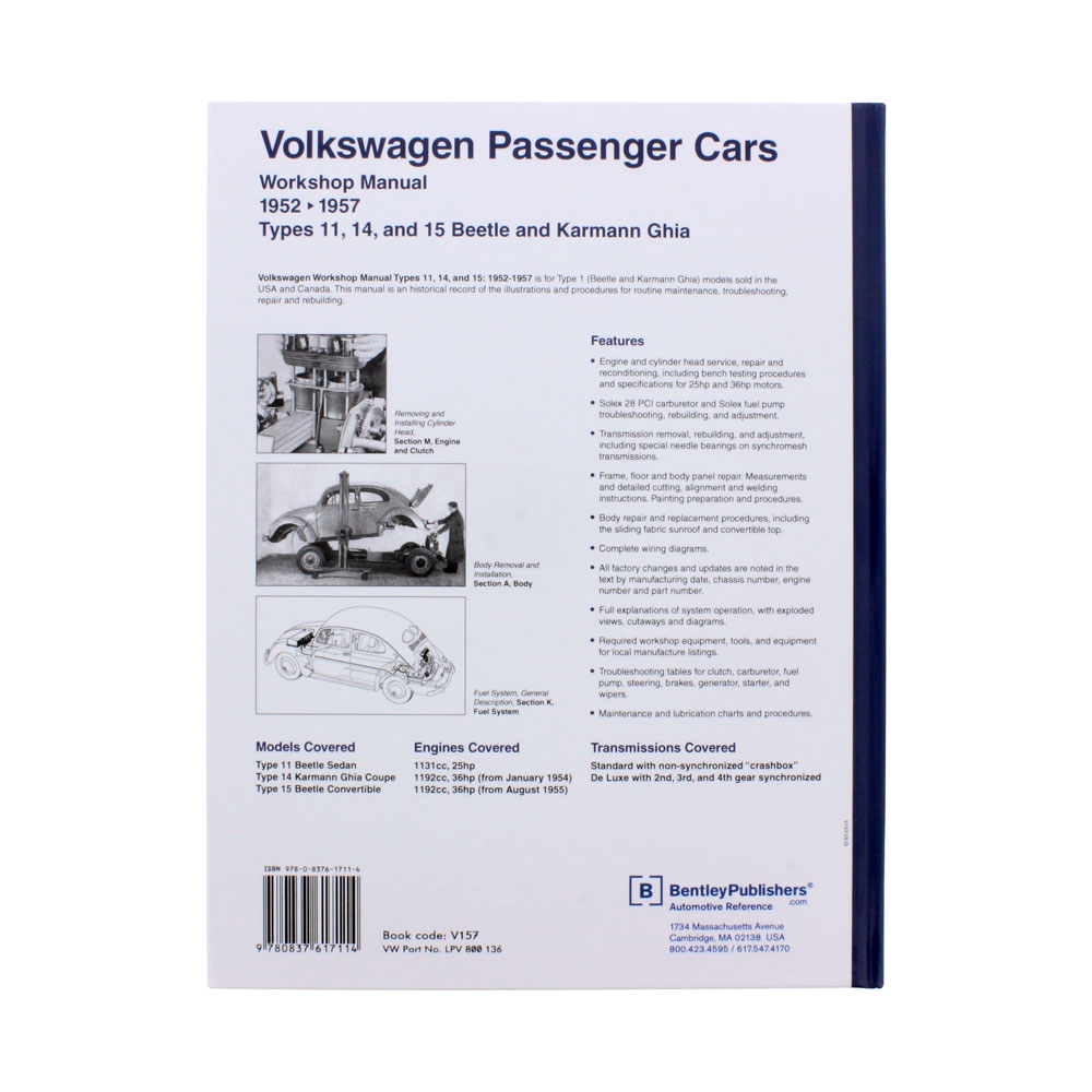 11-1011 - Official VW Service Manual - 1952-1957 Beetle - Karmann Ghia