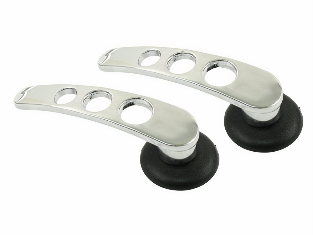 11-4519-B - VW Door Handles - Inside - Chrome w/ Black Knob - Pair