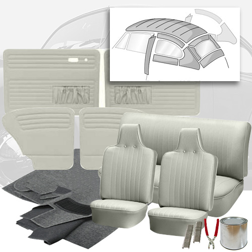 19701972 VW Beetle Sedan Smooth Vinyl Interior Kit VW Parts
