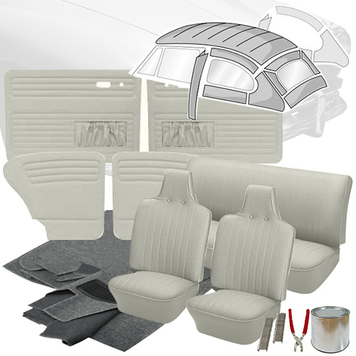 19711972 VW Super Beetle Sedan Squareweave Vinyl Interior Kit VW Parts