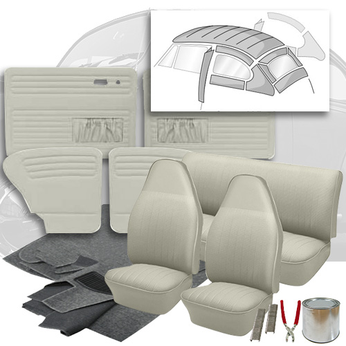 Deluxe Square Weave Vinyl VW Interior Kit, Super Beetle Sedan 1973 VW Parts