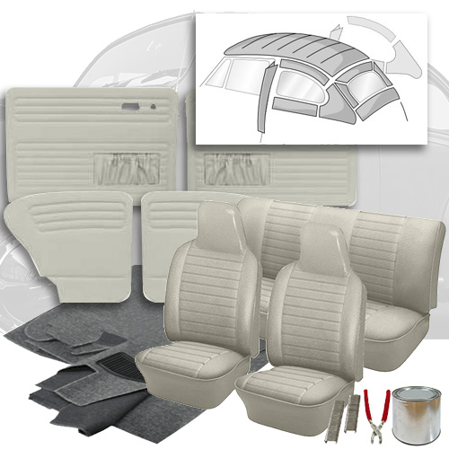 19751976 VW Beetle Sedan Squareweave Vinyl Interior Kit 1111975