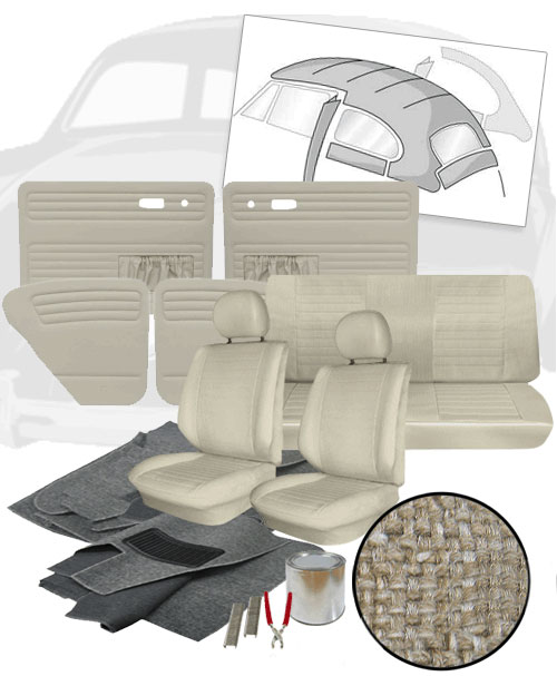 Deluxe Tweed Cloth VW Interior Kit, Beetle Sedan 1977 VW Parts
