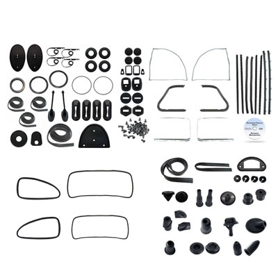 1961 VW Beetle Complete Car Rubber Kit - Sedan or Ragtop