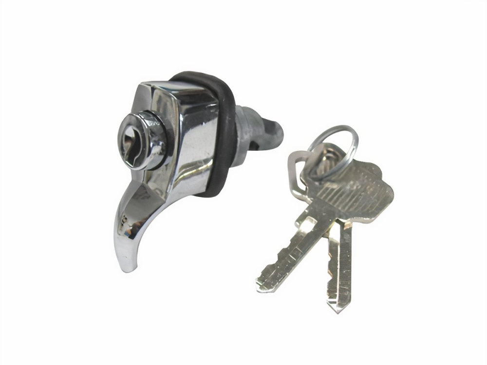 111857131L - VW Locking Glove Box Latch w/ Keys - Chrome - Oval