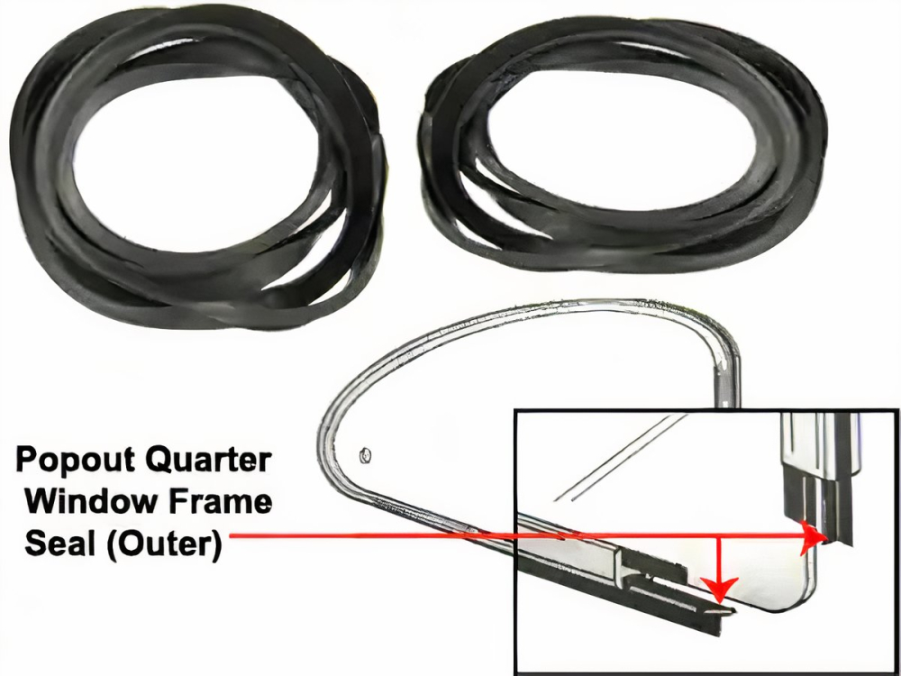 113-135A - VW Pop-Out Quarter Window Seals - Outer Pair 113-135A - VW Pop-Out Quarter Window Seals - Outer Pair