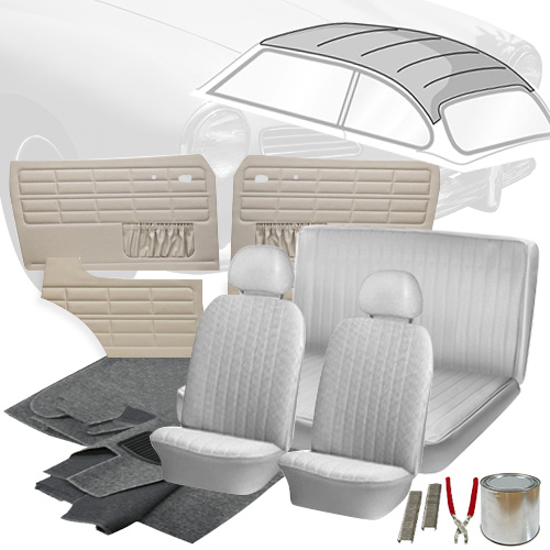 Deluxe Velour Cloth VW Interior Kit, Karmann Ghia Coupe 19691971 VW