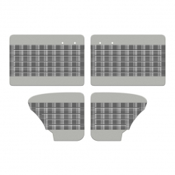 1965-1966 VW Beetle Door Panels - Front & Rear - Two-Tone w/ Plaid