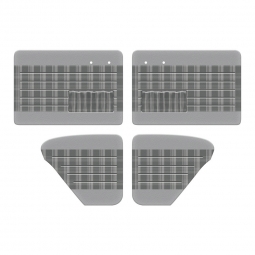 1949-1955 VW Beetle Door Panels - Front & Rear - with Front Pockets - Two-Tone w/ Plaid