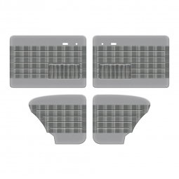 1967-1978 VW Beetle Door Panels - Front & Rear - with Front Pockets - Two-Tone w/ Plaid