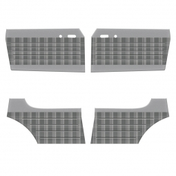 1964-1974 Karmann Ghia Door Panels - Front & Rear - Two-Tone w/ Plaid
