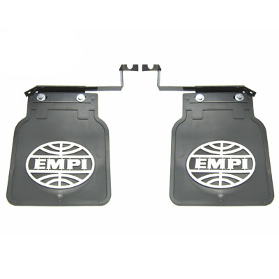 VW Bus Mud Flaps - Black w/ White Logo