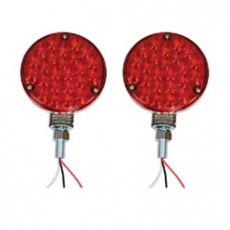 Heavy Duty Off Road LED Tail Lights - 4" - Red Lens - Pair