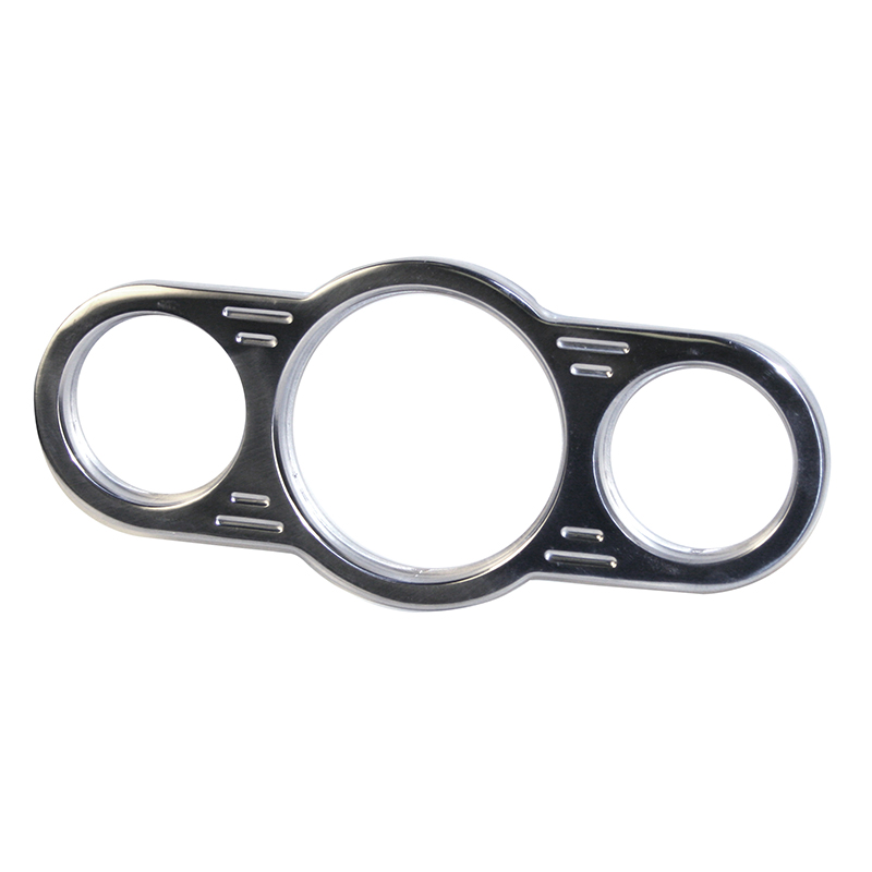 Custom Billet Aluminum Dash - 1 Small - 1 Large - 1 Small - Polished Aluminum