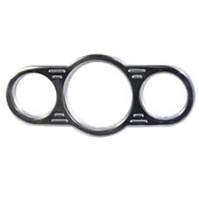Custom Billet Aluminum Dash - 1 Small - 1 Large - 1 Small - Chrome Plated Aluminum
