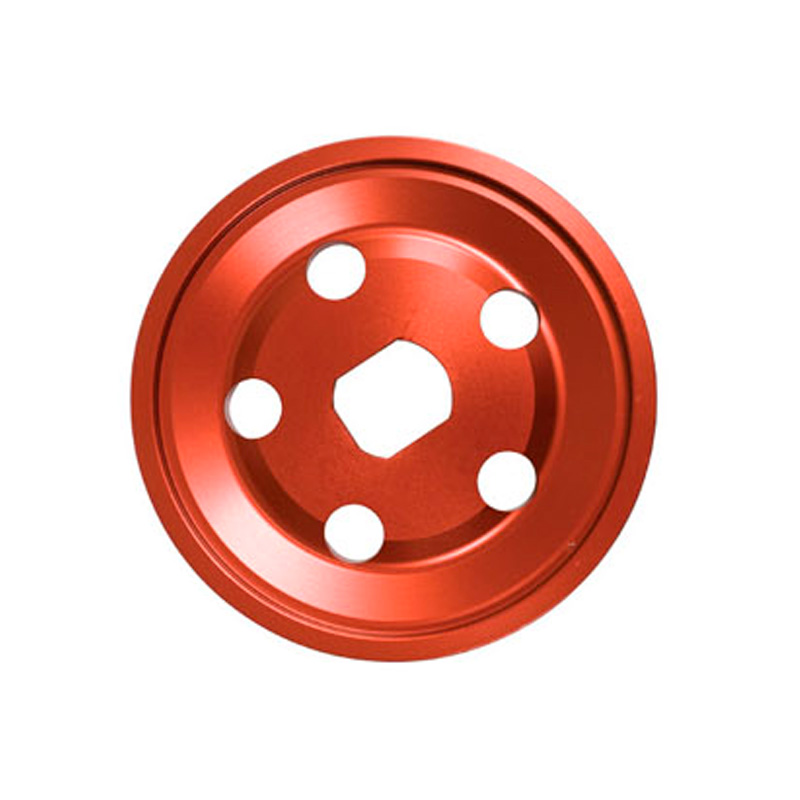 EMPI VW Pulley Half - 12 Volt - Outer - Anodized Billet Aluminum - Red